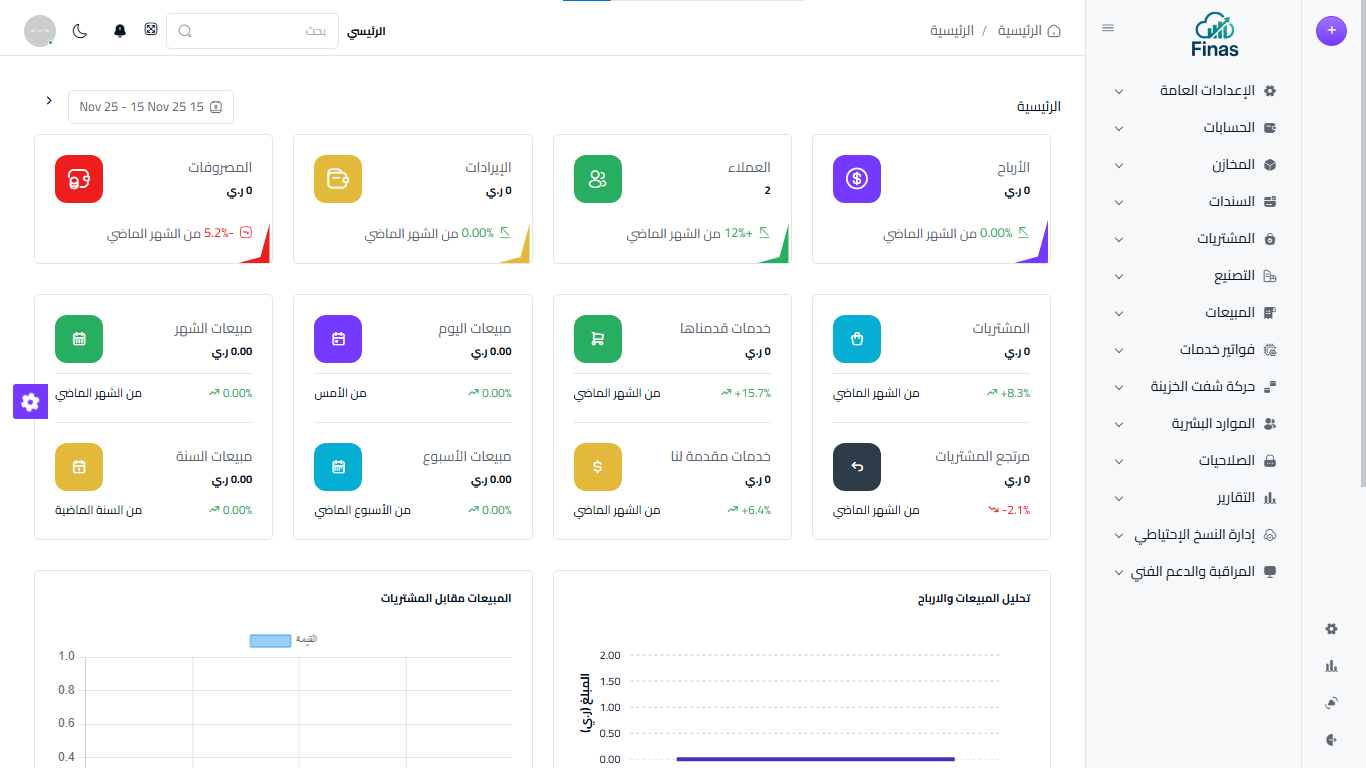 Finas ERP Dashboard
